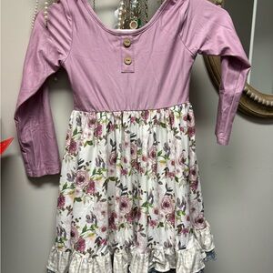 Cheeky Plum Lavender and Cream Floral Dress